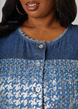 Distressed Embellished Denim Shirt