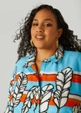 Layered Feather Print Shirt