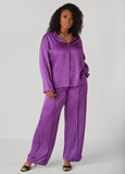 V Neck Crushed Satin Shirt