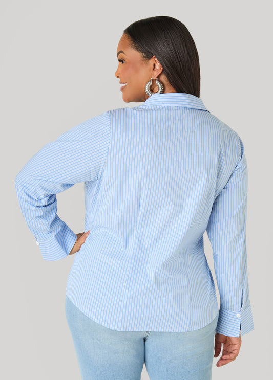 Striped Cotton Blend Shirt