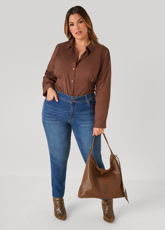 Pleated Poplin Shirt