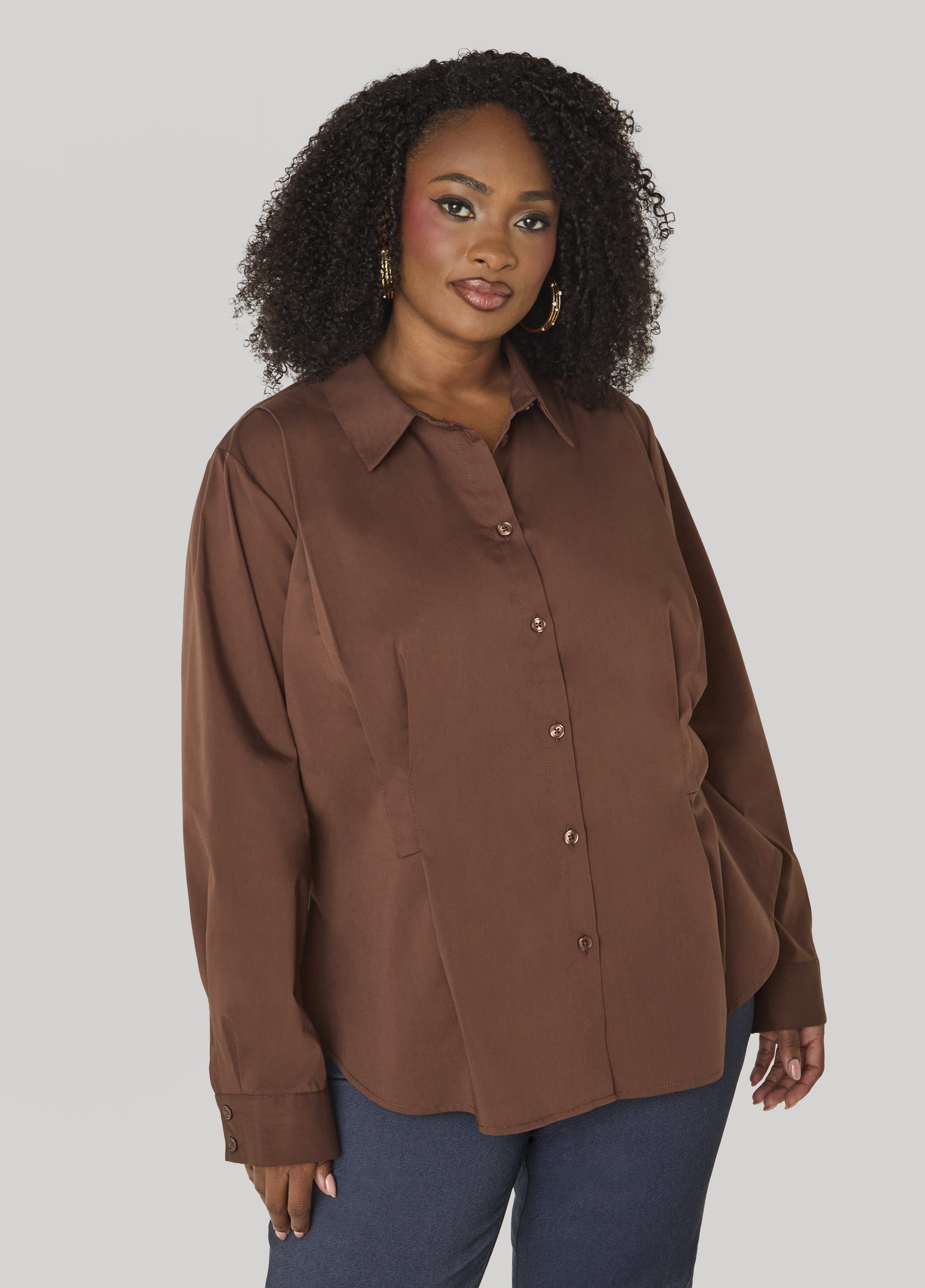 Pleated Poplin Shirt
