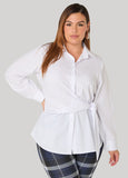 Tie Waist Poplin Shirt
