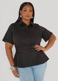 Poplin Peplum Shirt