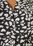Printed Shirred Waist Top