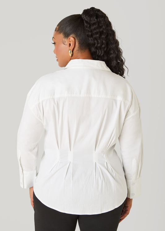 Pleated Poplin Shirt