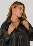 Faux Leather Top