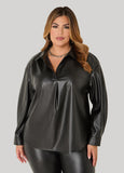 Faux Leather Top