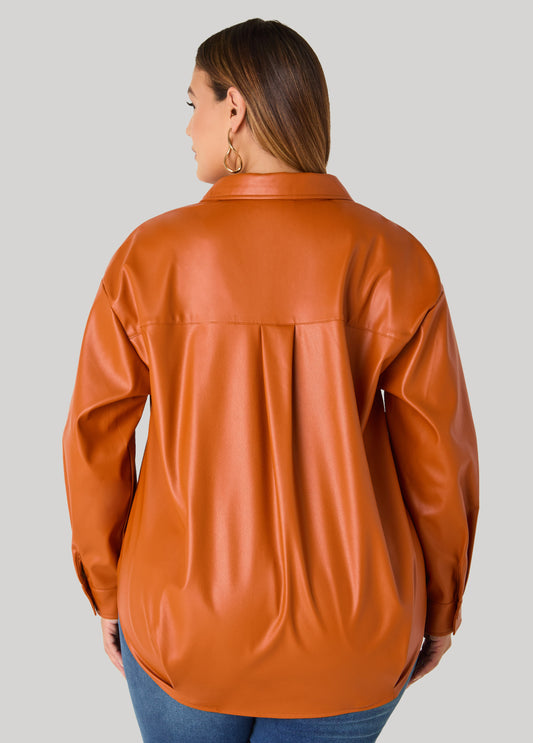 Faux Leather Top