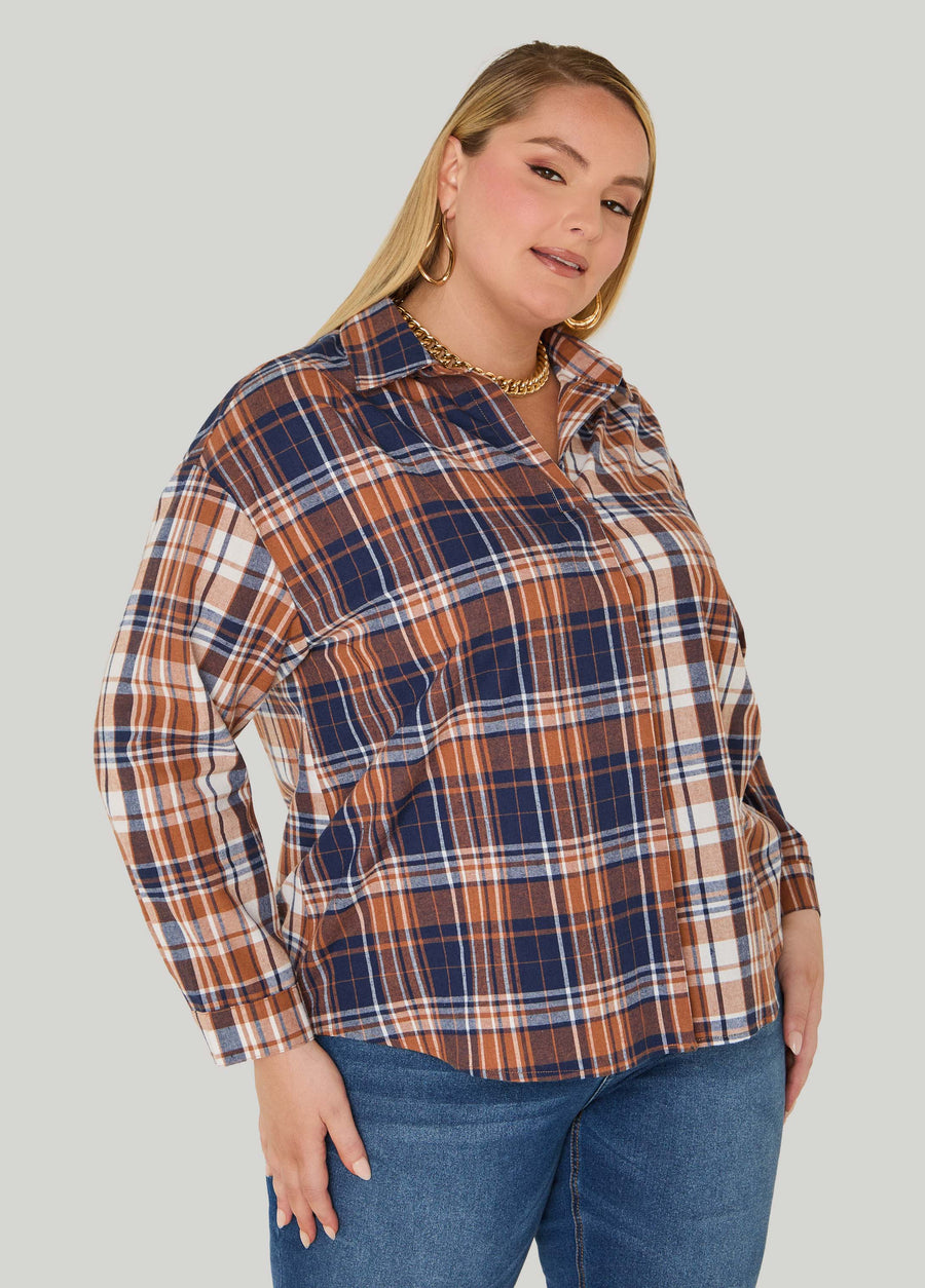 Plaid Flannel Pullover Shirt