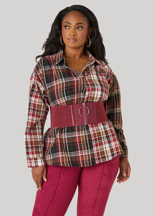 Plaid Flannel Pullover Shirt