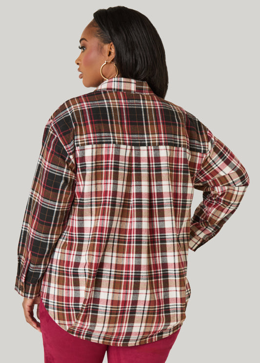 Plaid Flannel Pullover Shirt
