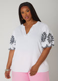 Floral Balloon Sleeve Blouse
