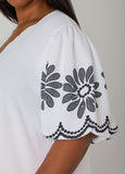 Floral Balloon Sleeve Blouse