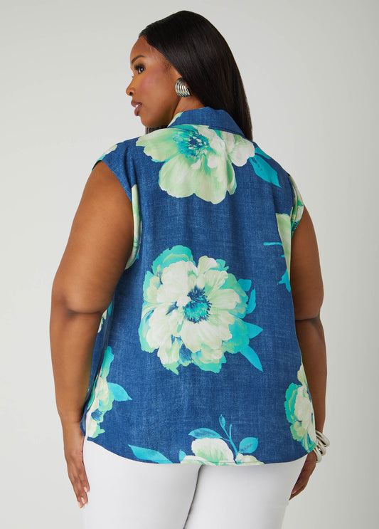 Floral Denim Print Shirt