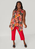 Leaf Print Handkerchief Shirt