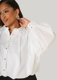 Cropped Poplin Bubble Shirt