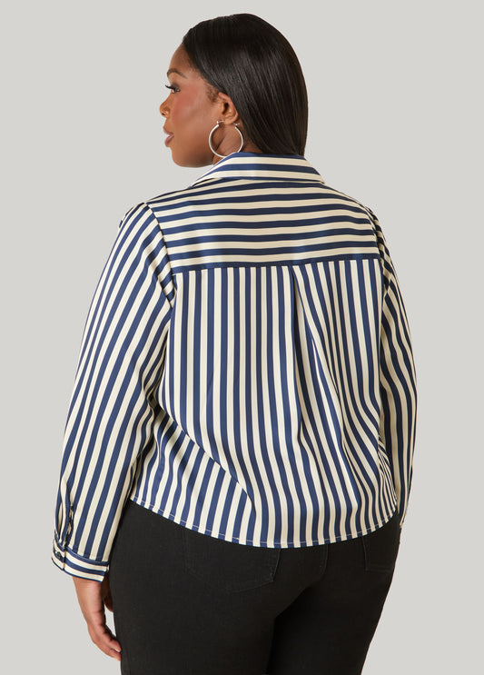 Striped Satin Shirt