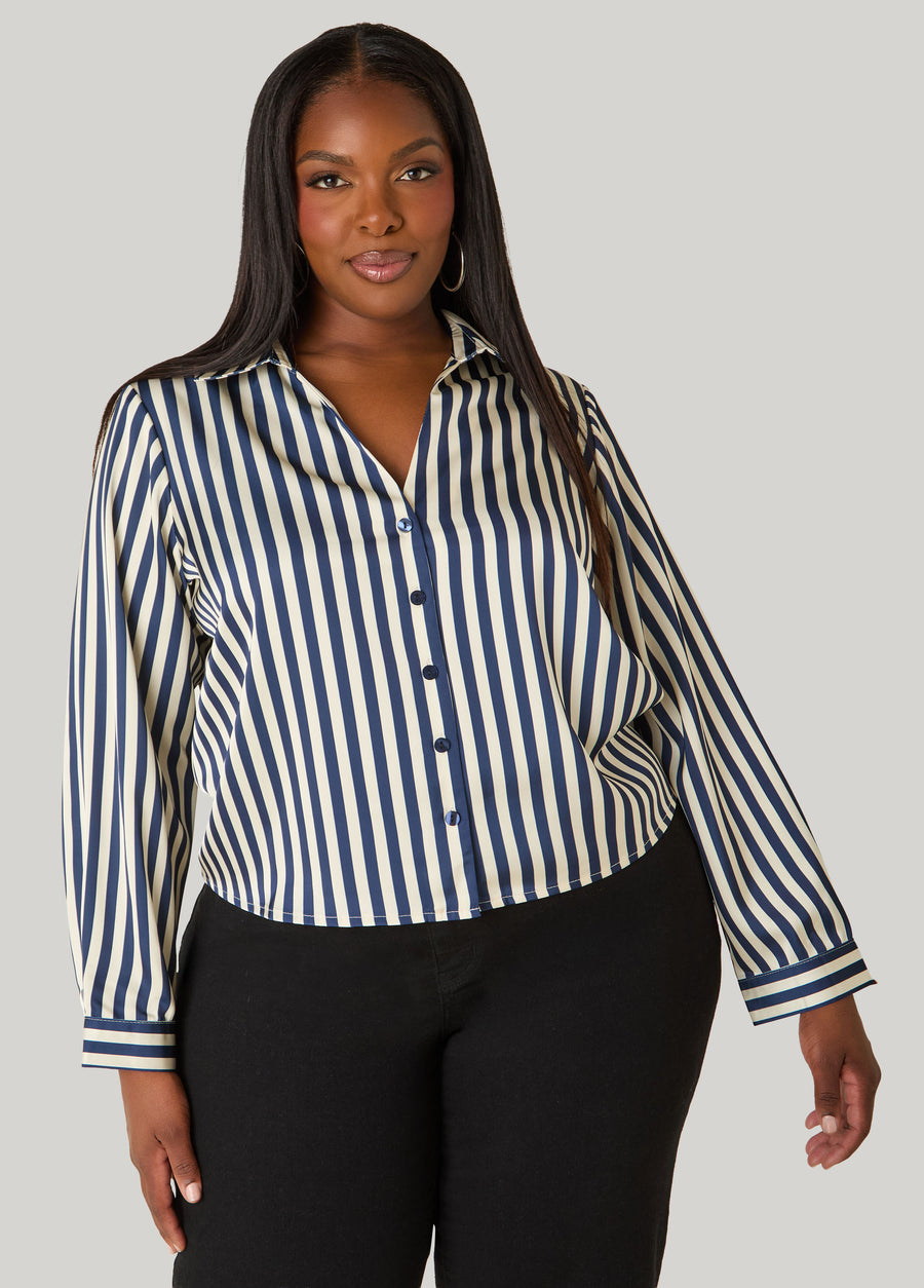 Striped Satin Shirt