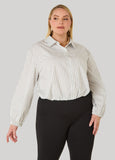 Cropped Striped Bubble Shirt