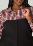 Corset Paneled Plaid Shirt