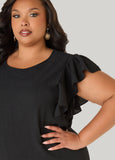 Textured Ruffle Sleeved Top