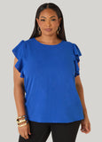 Textured Ruffle Sleeved Top