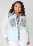 Embroidered Eyelet Paneled Shirt