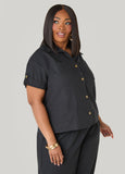 Cuffed Button Front Shirt
