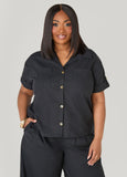 Cuffed Button Front Shirt