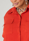 Drawstring Cropped Shirt