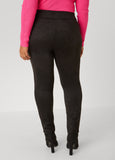 Pintucked Faux Suede Leggings