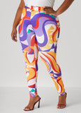 Plus Size Abstract Print Leggings