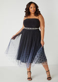 Ombre Polka Dot Midaxi Skirt