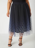 Plus Size Ombre Polka Dot Midaxi Skirt