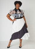Two Tone Pleated Maxi Skirt