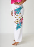 Tropical Print Wide Leg Pants