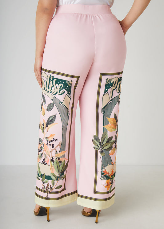 Paradise Print Wide Leg Pants
