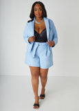 Belted Faux Leather Shorts