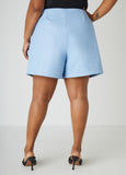 Belted Faux Leather Shorts