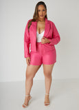 Belted Faux Leather Shorts