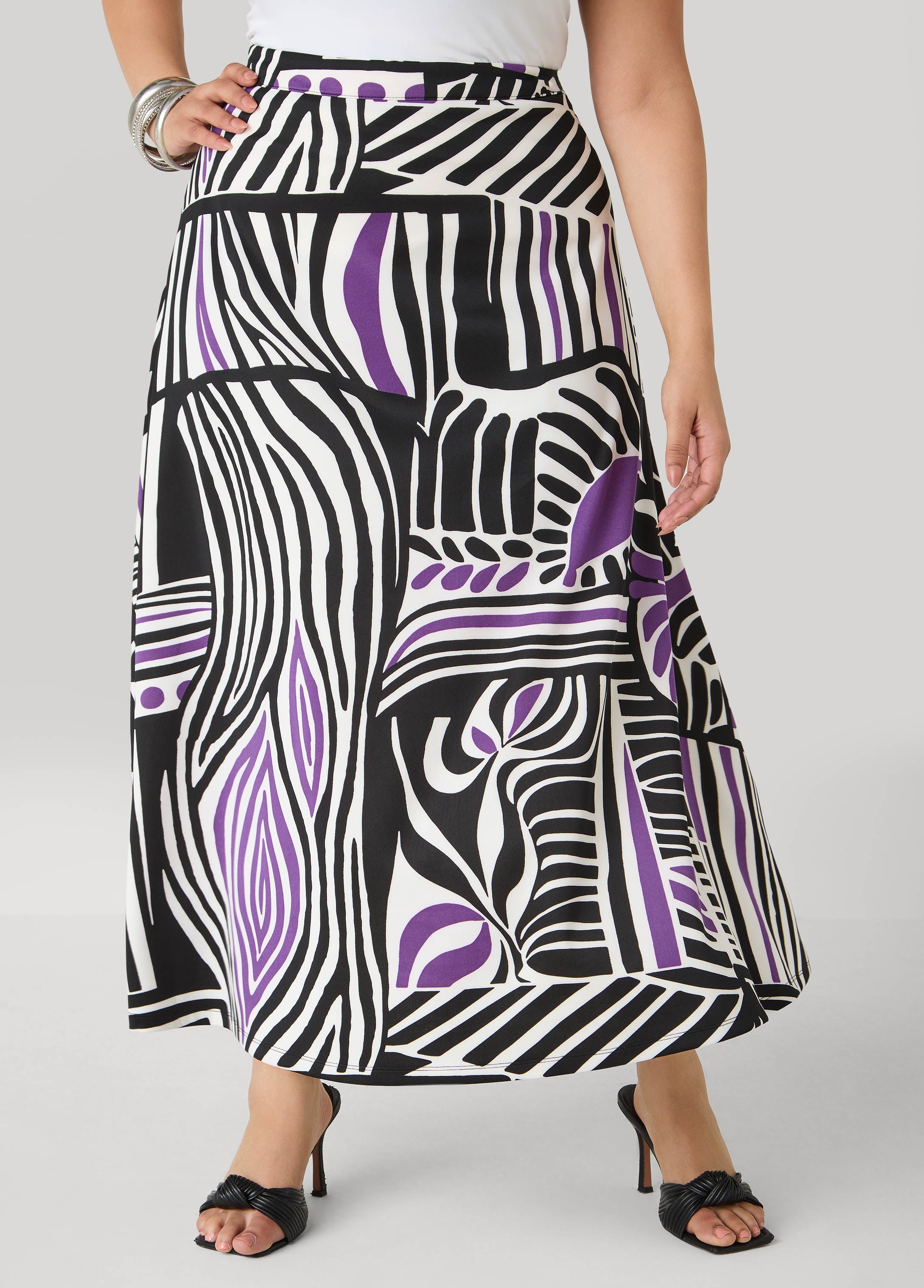 Geo Print Scuba Maxi Skirt