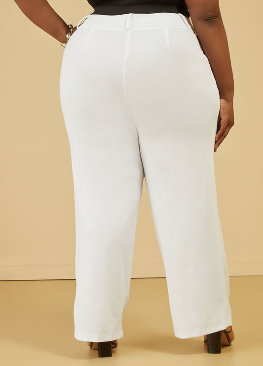 Straight Leg Crepe Trousers