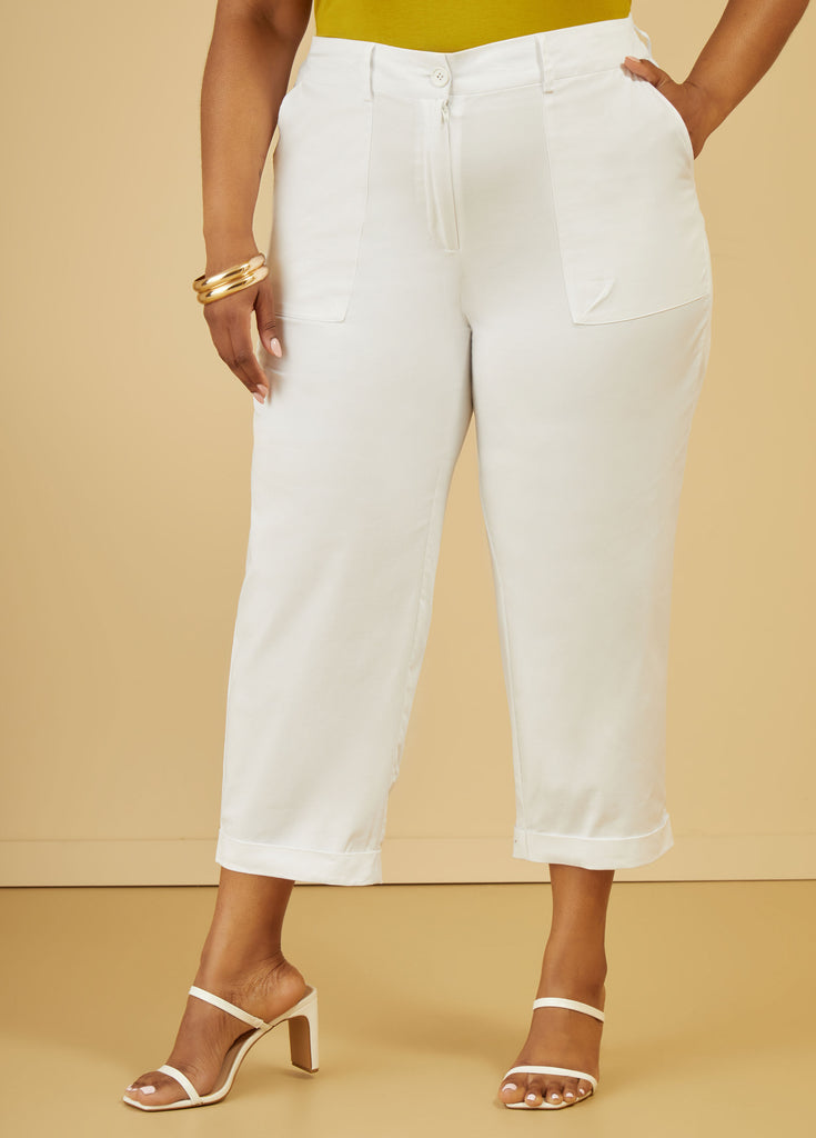 Plus Size Twill Capri Pants Plus Size Pants Plus Size