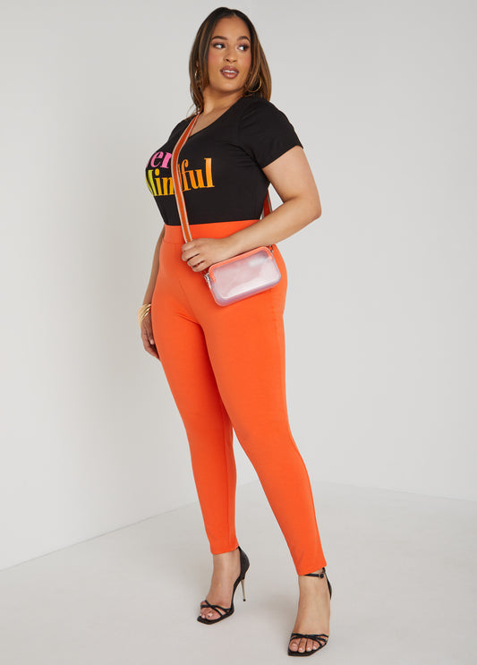 Pull On High Waist Ponte Leggings