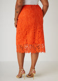 Corded Lace Midi Skirt