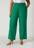 Linen Blend Wide Leg Trousers