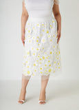 Plus Size Floral Applique Embroidered Skirt