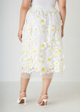 Floral Applique Embroidered Skirt