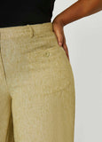 Patch Pocket Slub Wide Leg Pants